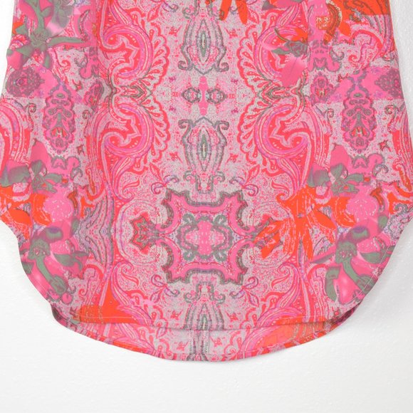 Cabi Jubilee Paisley Floral Sleeveless Top Size Small Blouse Pink Boho Casual - Picture 9 of 12